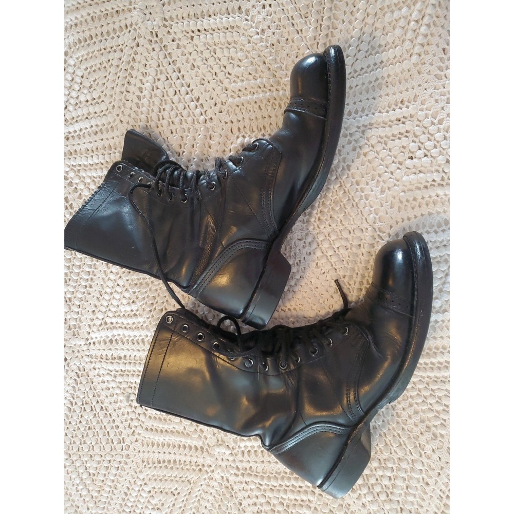Vtg Corcoran 1500 Jump Boots 9 D‎ black combat military made in USA cap toe